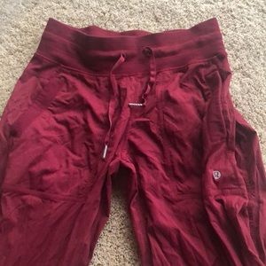 Lulu Lemon Red Dance Studio Joggers